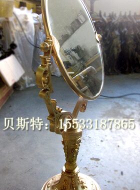 镜子 仿古纯铜镜 古典家居 化妆镜 工艺黄铜镜子 样板间装饰