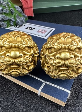 纯黄铜招财霸王貔貅手把件玩保健球手握球盘玩文玩长辈新款健身球