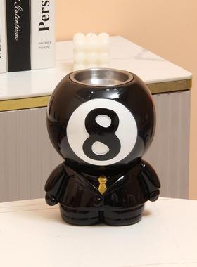 台球厅烟灰缸创意时尚台球会多功能台球厅房黑八防飞灰带盖烟灰缸