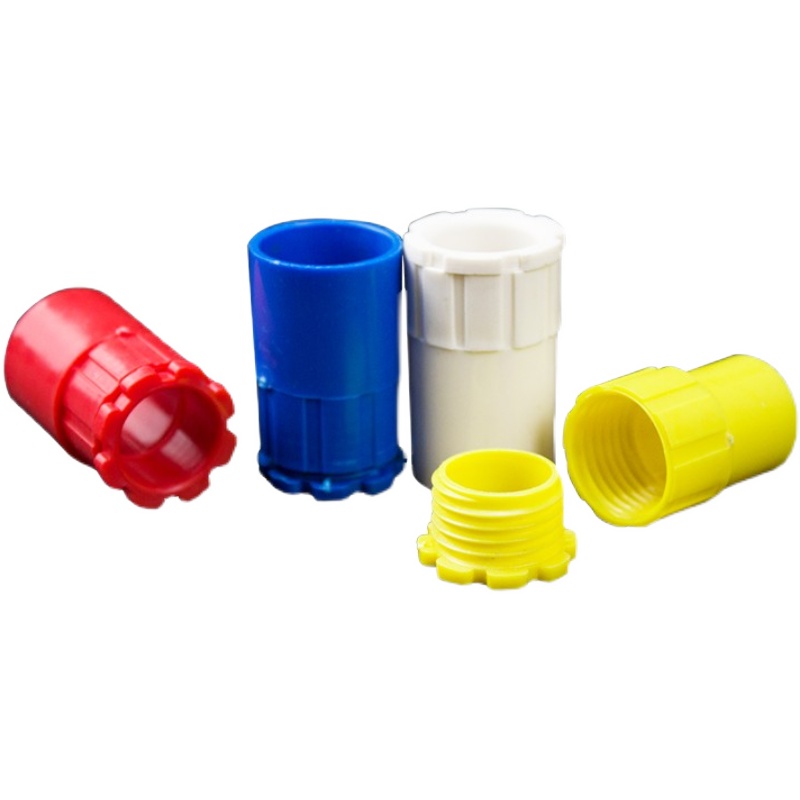 PVC国标杯梳20 25锁母加长加厚暗盒螺接线管配件红蓝白色盒接锁扣 - 图3