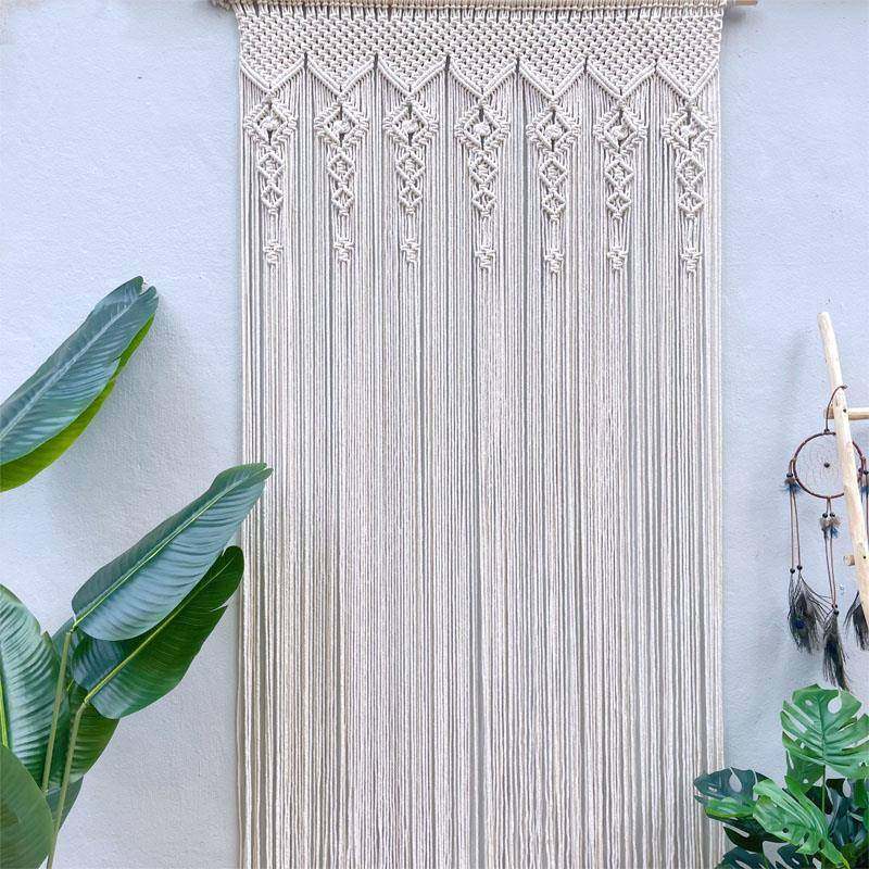 波西米亚手工编织门帘macrame窗帘隔断帘棉绳ins风玄关帘门框装饰 - 图2