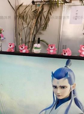 电脑萤幕创意饰品电视机上的小摆件屏幕装饰公仔办公解压小物件