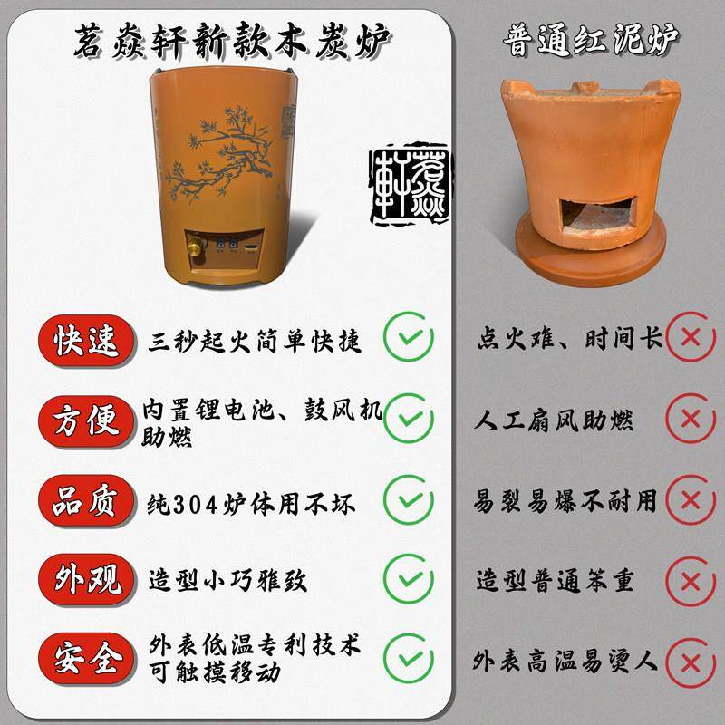 茗焱轩无尘炭火炉潮汕功夫茶炉高端木炭炉新款煮茶炉室内无烟碳炉,淘宝优惠券,粉丝福利购,淘宝优惠卷