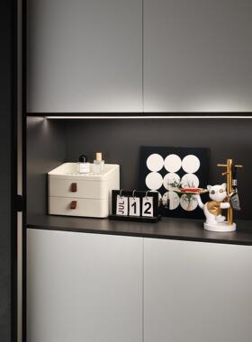 创意招财猫摆件入户门玄关钥匙收纳盒家居客厅装饰品乔迁开业礼品