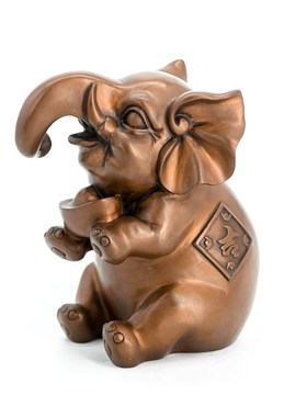 铜德堂 紫铜吉祥象中式摆件 客厅玄关家居办公室桌面装饰工艺品