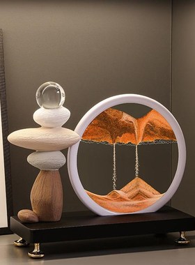 时来运转流c沙画摆件客厅电视柜玄关酒柜轻奢高档装饰办公室工艺