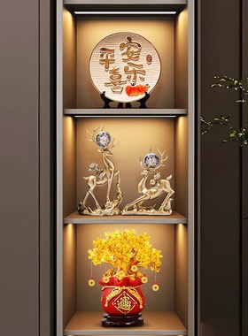 水晶球招财鹿摆件一对客厅玄关电视柜酒柜装饰M品轻奢高档2024新