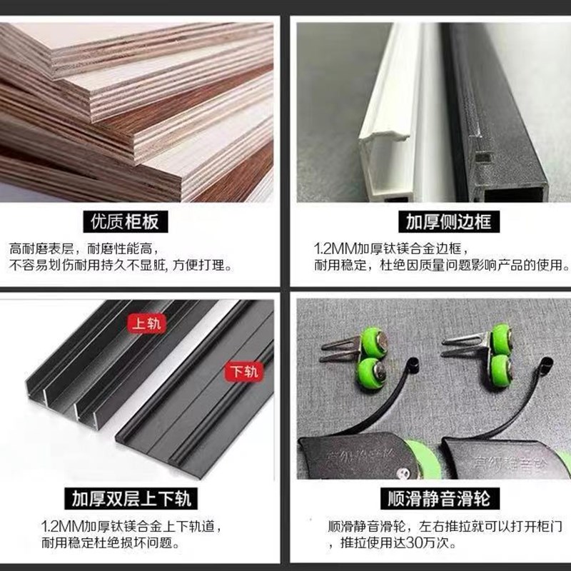 衣柜门定做定制滑移门 现代简约 欧式推拉柜门卧室衣橱环保实木门 - 图1