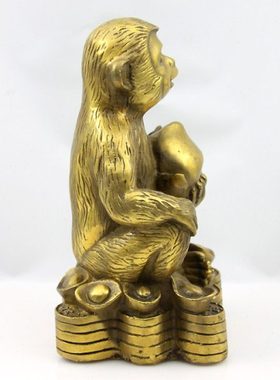 纯铜猴子摆件 抱桃子猴十二生肖猴工艺品摆设 招财客厅中式装饰品