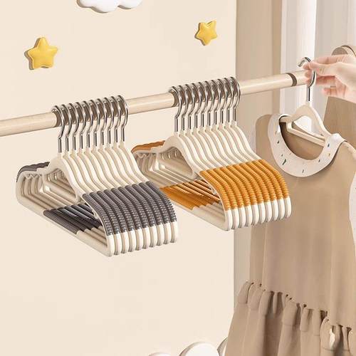 儿童衣架家用加厚婴儿无痕防滑晾衣挂宝宝小衣架中童大童小孩衣架 - 图1