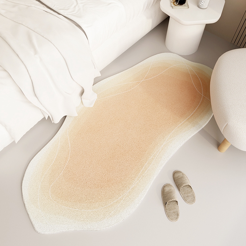 蓝色床边地毯卧室仿羊绒异形云朵撸猫感毛绒地垫高级感房间垫子 - 图3