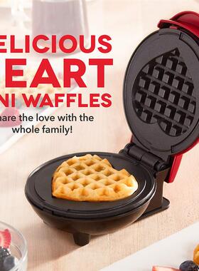 迷你早餐机爱心形圆形华夫机欧规220v美规110v圆饼机waffle maker