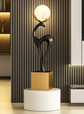 招财鹿玄关摆件客厅轻奢高档电视柜旁F边落地家居装饰乔迁新居礼