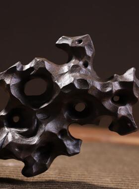 新中式太湖石软装饰品售楼处别墅电视柜酒柜书柜抽象假山禅意摆件