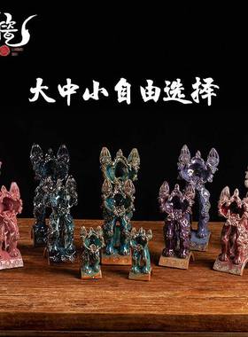 瓦猫云南非遗大理丽江纯手工陶瓷招财祈福创意摆件工艺品礼物礼品