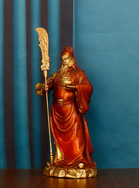 纯铜关公摆件关公神像武财神爷佛像武圣关公铜像神像公司开业礼品
