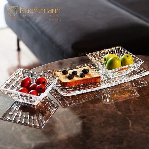 Немецкий импортный хрустальный стеклянный тарелка для фруктов Nachtmann, десертная ваза для сухих фруктов, ведро для фруктов, ваза для закусок, ваза для фруктов, набор из 3 предметов