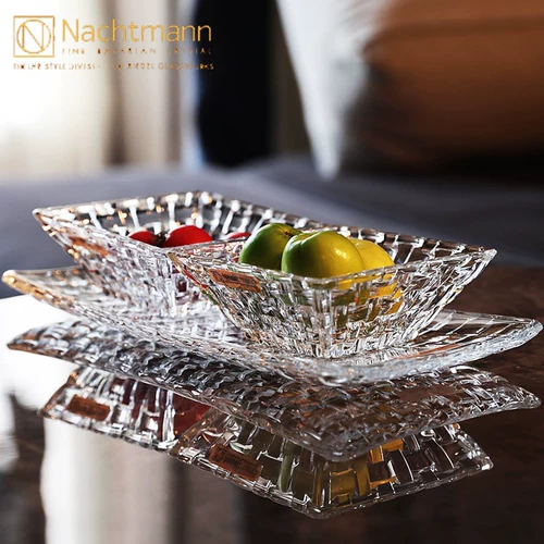 Немецкий импортный хрустальный стеклянный тарелка для фруктов Nachtmann, десертная ваза для сухих фруктов, ведро для фруктов, ваза для закусок, ваза для фруктов, набор из 3 предметов