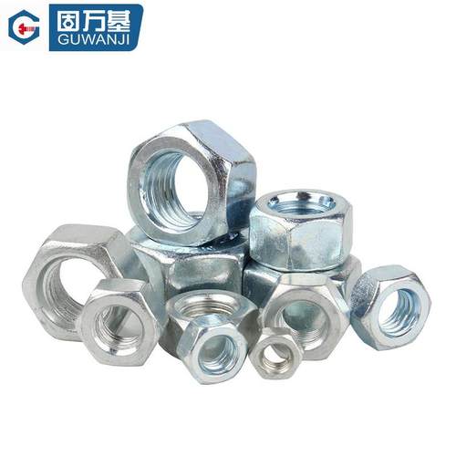 固万基8.8/12.9级高强度六角螺母大全镀镍镀锌螺丝帽铁黑螺帽螺栓 - 图1