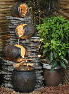 室户外花园庭院室外阳台流水假山喷泉落地会所风水轮水景装饰摆件