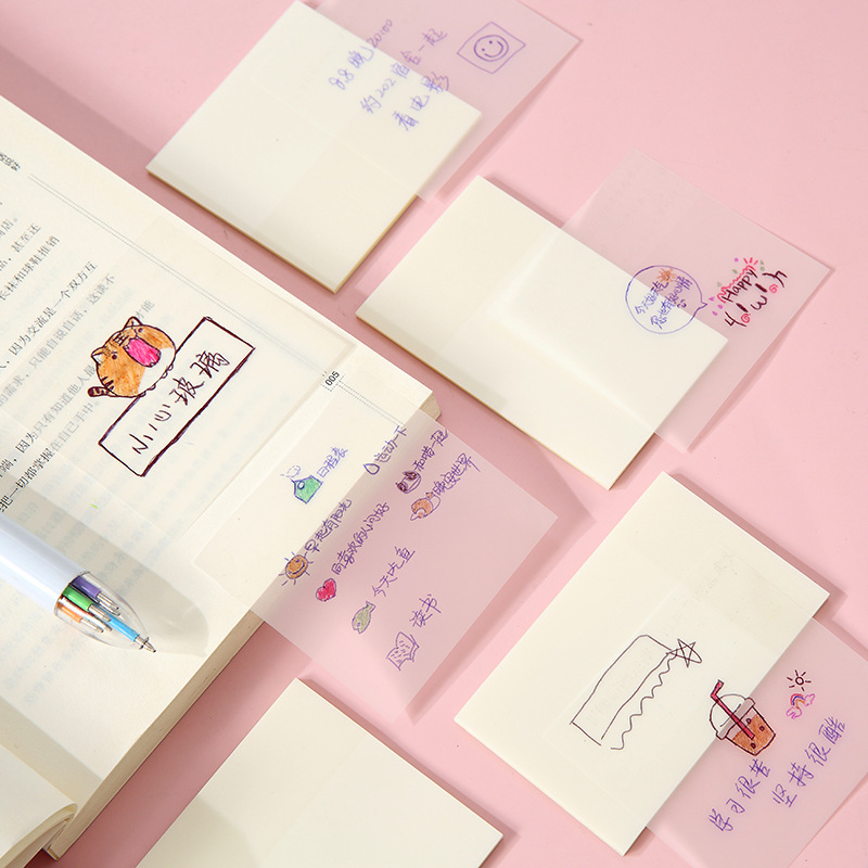 【下单立减50】透明便利贴粘性强学生笔记隐形便签贴纸_WT - 图2