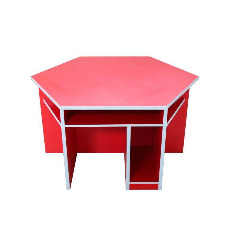 学生电脑桌实验桌子微机室培训阅览组合拼接六角课桌椅防火板材,淘宝优惠券,粉丝福利购,淘宝优惠卷