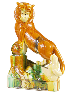 陶瓷老虎摆件瓷虎上山虎虎生威生肖招財补角家居客厅办公室装饰品