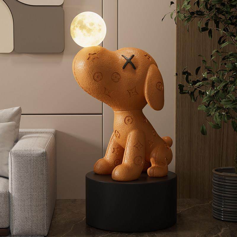 比格犬客厅沙发电视柜旁边落地摆件高级感大型公仔狗乔迁新居礼物,淘宝优惠券,粉丝福利购,淘宝优惠卷