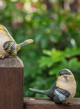 花园庭院装饰仿真小鸟摆件树脂动物工艺品假鸟客厅桌面家居园艺