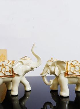 吉象如意 招财情侣大象摆饰乔迁新居结婚礼物 欧式电视柜玄关饰品