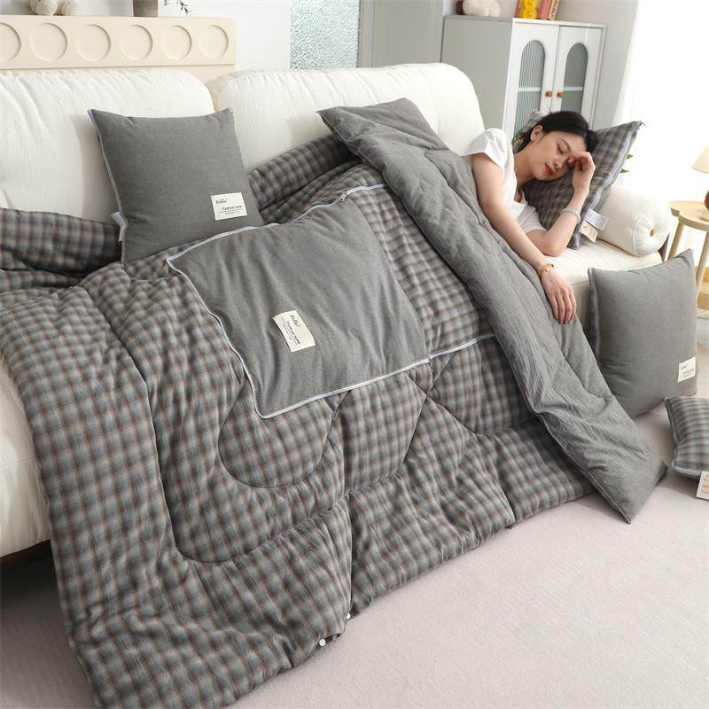 日式简约A类全棉抱枕被两用车载靠垫办公室午睡可携式二合一枕头,淘宝优惠券,粉丝福利购,淘宝优惠卷