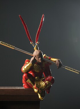 中式陶瓷工艺品摆件齐天大圣美猴王孙悟空家居博古架装饰造景摆设