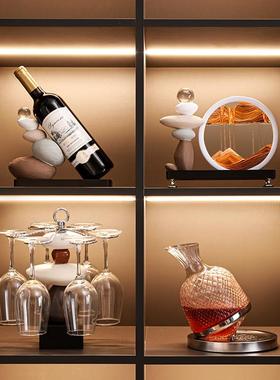 时来运转流沙画摆件客厅电视柜酒柜玄关轻奢高档高级装饰品办公室