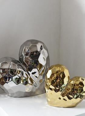 爱心摆件客厅意式极简轻奢高级感艺术家居电视柜酒柜美容院装饰品