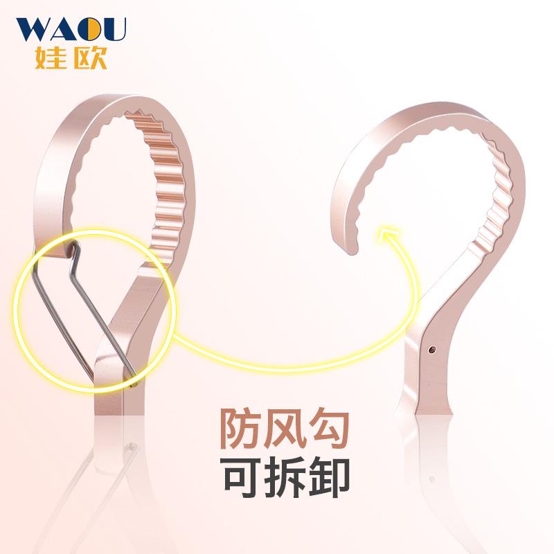 太空铝合金高楼防风衣架防掉落吹走自动卡扣室外晒晾衣撑衣架挂钩 - 图2