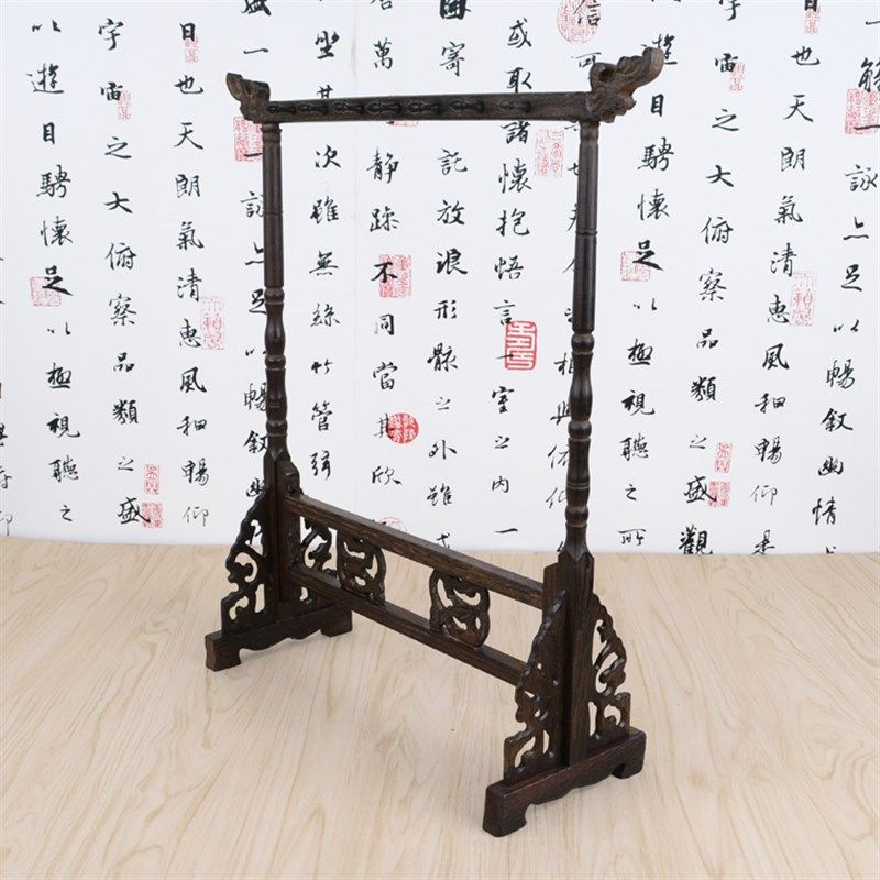 文房四宝毛笔笔挂14针鸡翅木大笔挂笔架红木实木龙头笔挂书法用品,淘宝优惠券,粉丝福利购,淘宝优惠卷