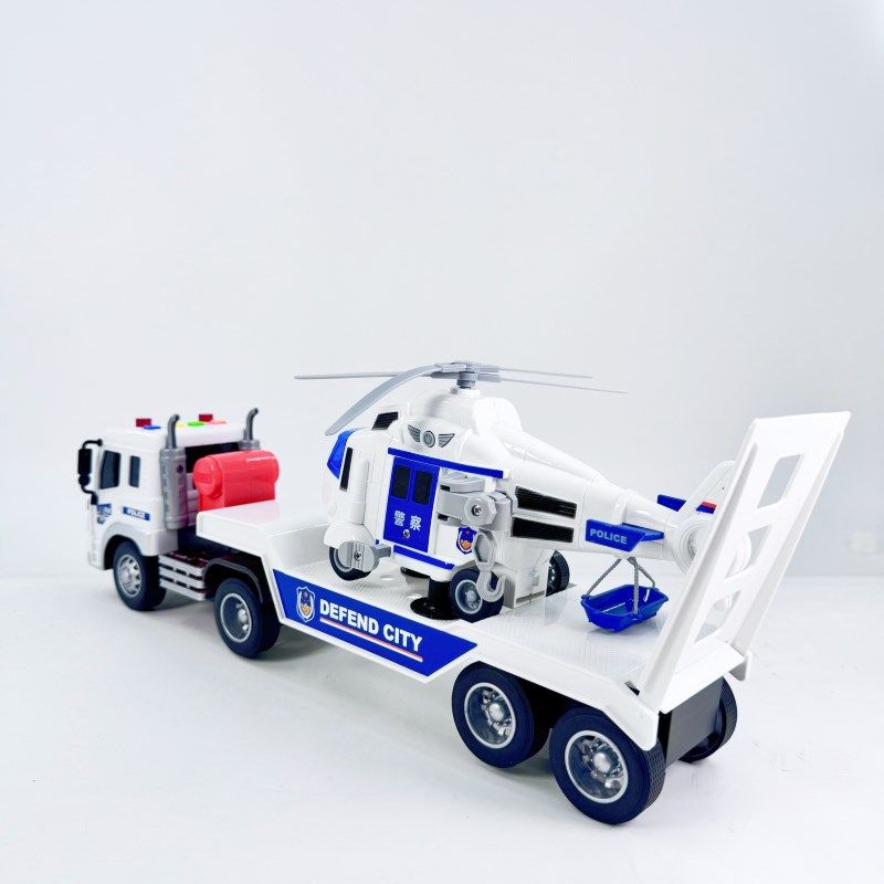 会讲故事拖板车警车直升机儿童惯性声光塑胶益智运输车玩具车礼盒,淘宝优惠券,粉丝福利购,淘宝优惠卷