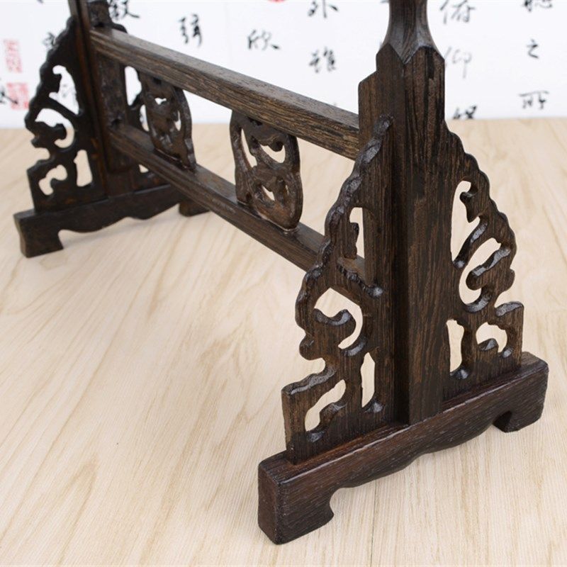 文房四宝毛笔笔挂14针鸡翅木大笔挂笔架红木实木龙头笔挂书法用品,淘宝优惠券,粉丝福利购,淘宝优惠卷