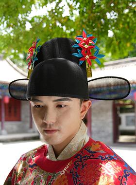 明制缠花乌纱帽考工令汉服帽子男状元帽中式新郎帽古风圆领袍首服