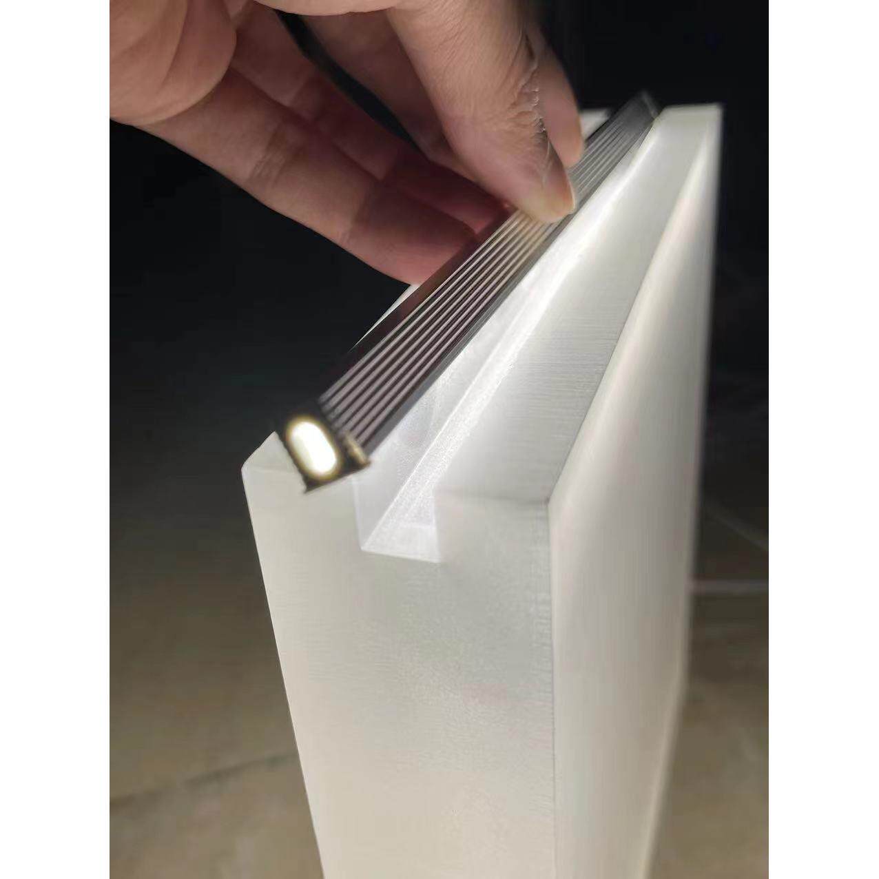 透光亚克力板灯定制发光层板酒架磨砂隔板方块有机玻璃板导光加工 - 图0