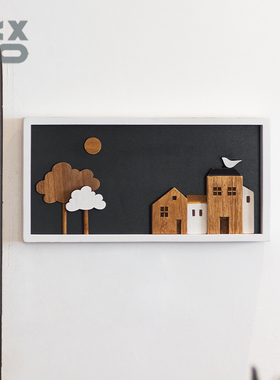 O小屋造型装饰画客厅卧室墙面挂画创意饰品