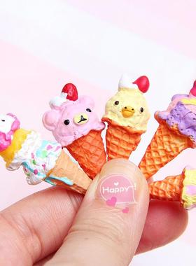 1：12娃娃屋迷你仿真食玩立体冰淇淋甜筒微缩模型场景树脂小摆件