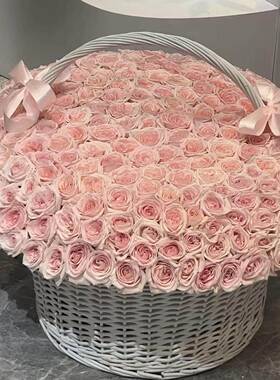 藤编超大号花篮手提插花大口径婚礼鲜花圆形落地白色巨型大花篮