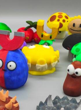 植物大战僵尸3D打印模型实物摆件全套杂交版桌面冰瓜香蒲豌豆射手