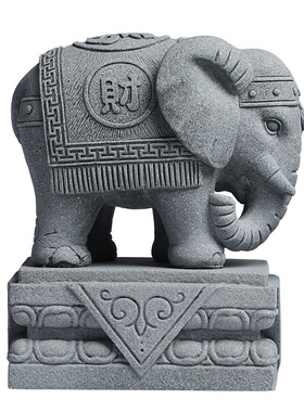 大象摆饰一对招财微景观盆景假山鱼缸水族造景吉祥物工艺礼品摆饰