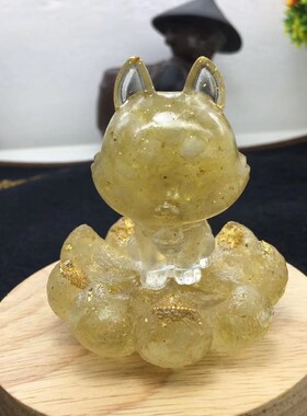 记水晶滴胶碎石九尾狐黄水晶粉水晶紫水晶金曜石左右