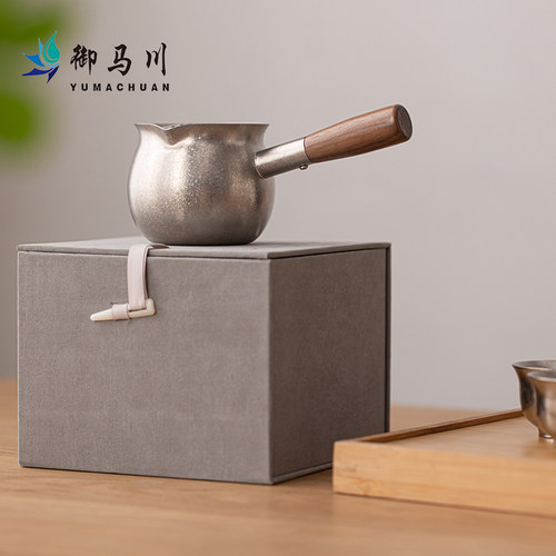 纯钛公道杯侧把煮茶罐罐壶电陶炉家用公杯可明火直烧复古烤茶 - 图3