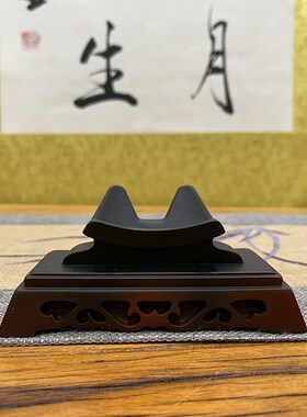 镂空纹底座通用仿实木架石奇石底座树脂摆放盘艺术创意
