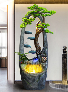 客厅中式流水喷泉室内循环水生财装饰落地假山鱼缸景观加湿器