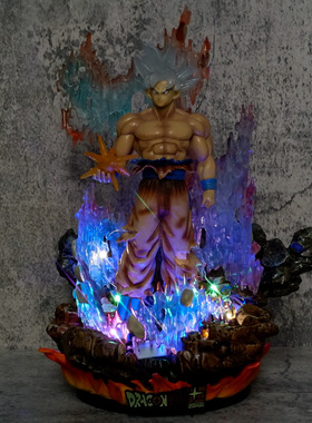 龙珠超FC自在极意功悟空 神之御技灯带发光三头雕盒装模型模型